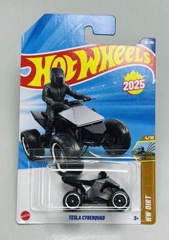 CREASED CARD - 2025 MAINLINE -IMPORTED- TESLA CYBERQUAD - 4F - Its Fun