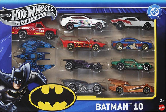 HOT WHEELS - BATMAN 10 - SILVER SERIES BOX - 10 EXCLUSIVE CARS INSIDE - Its Fun