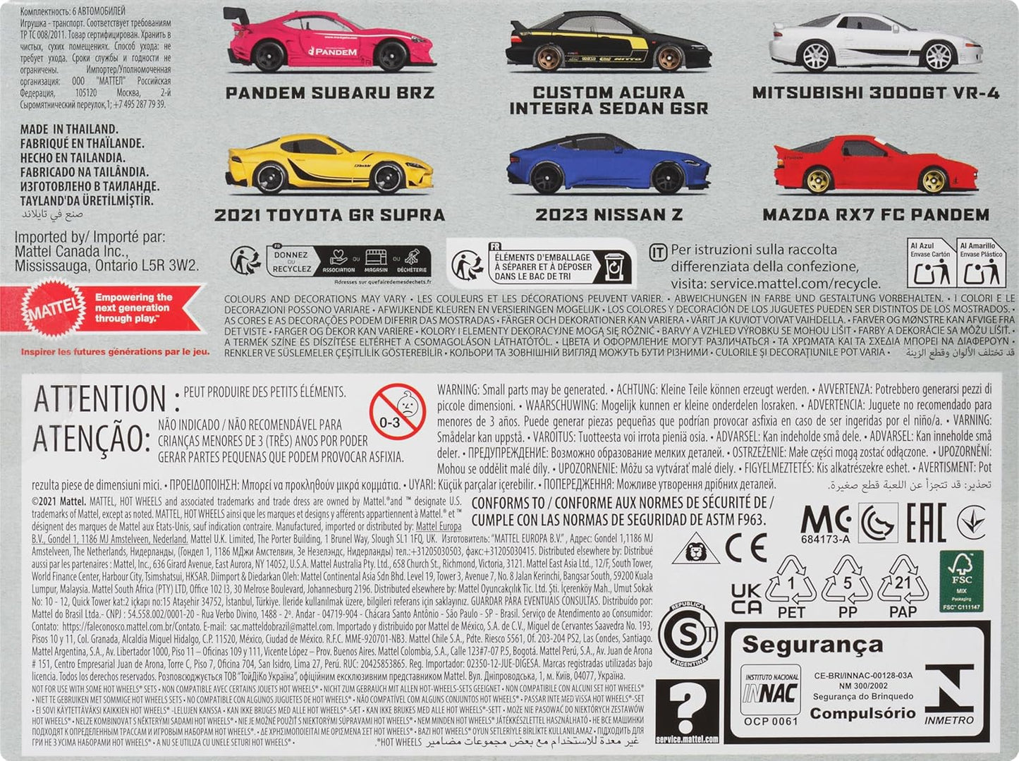 PACK OF 6 CARS - JDM BOX