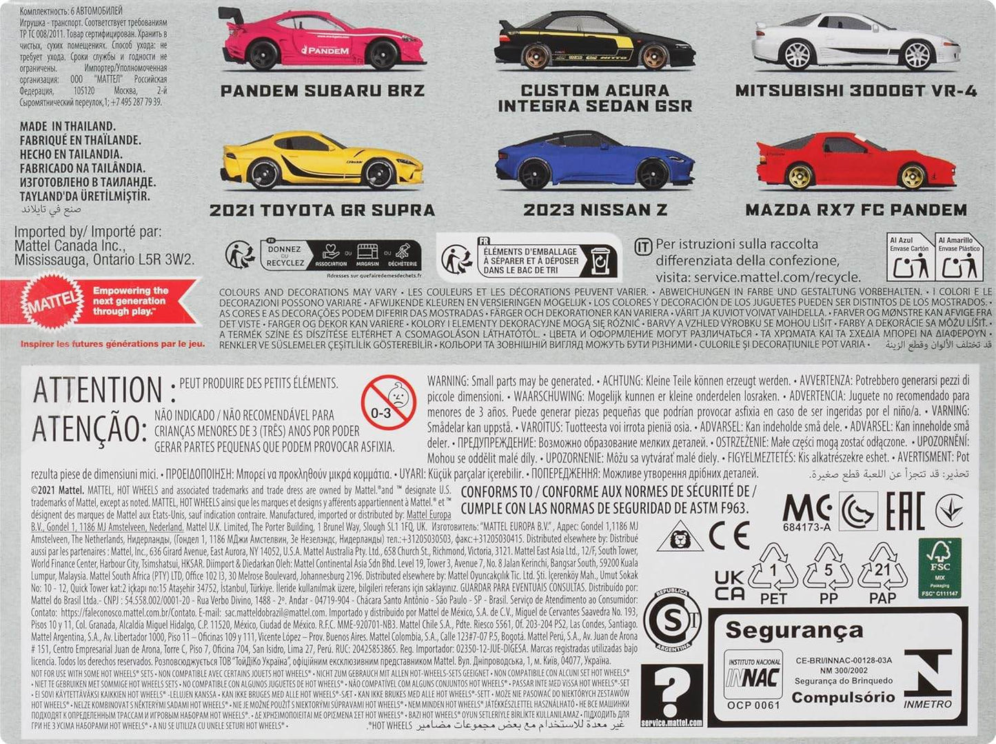 PACK OF 6 CARS - JDM BOX - Its Fun