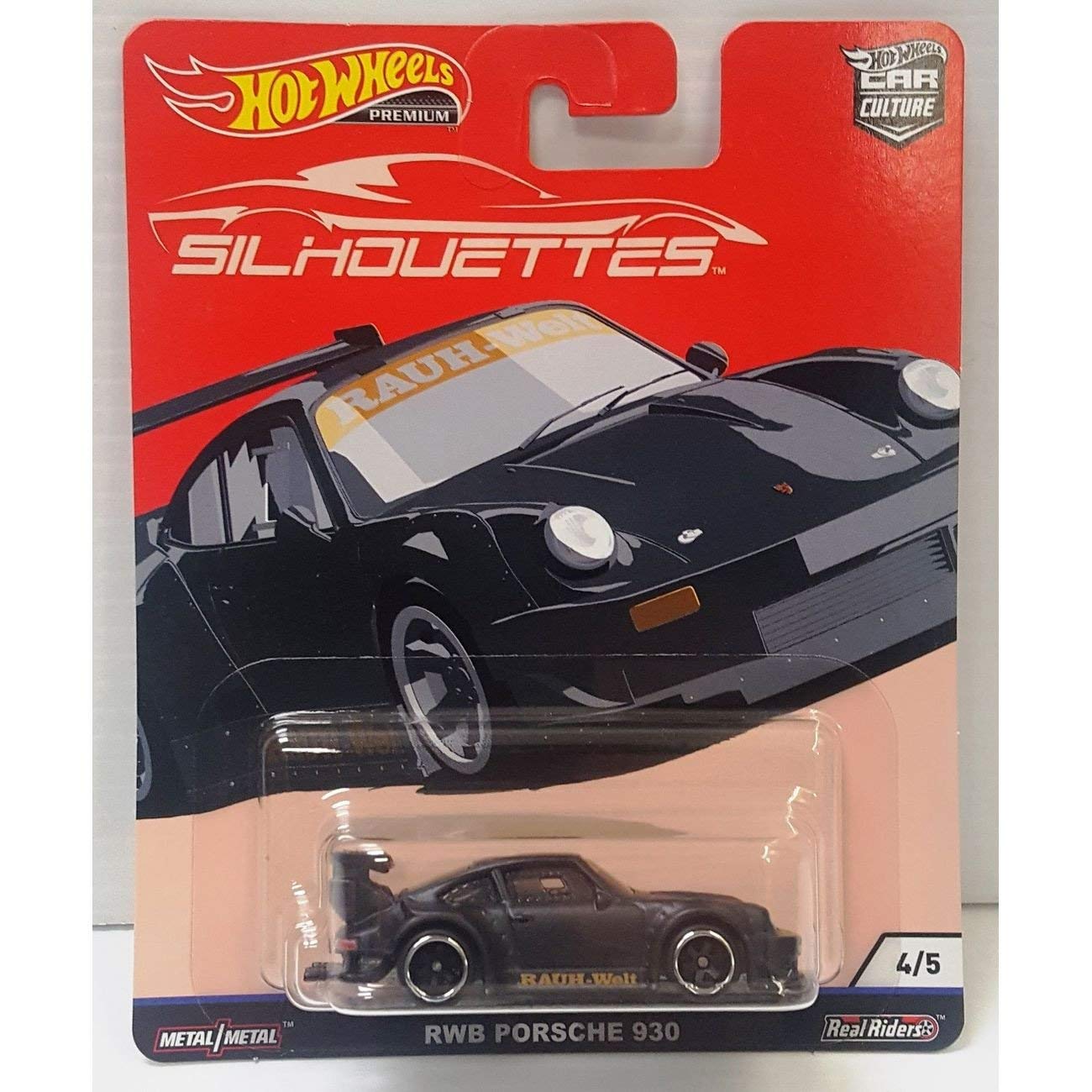 HOT WHEELS - PREMIUM - RARE - SILHOUETTE - RWB PORSCHE 930 - FREE PROTECTOR - 9E