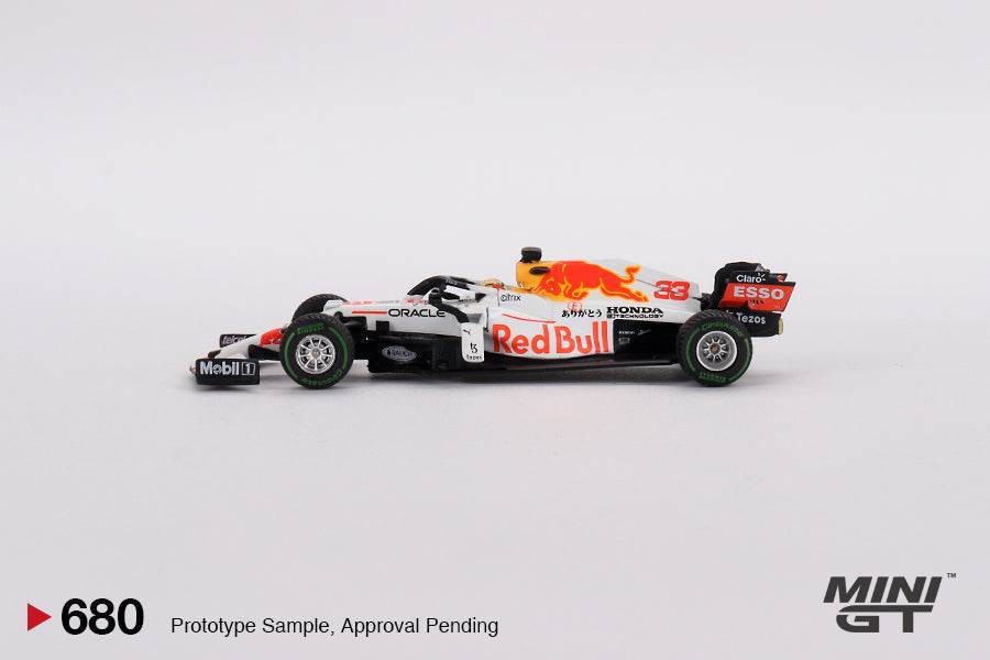 OPEN BOX - MINI GT - RED BULL RACING RB16B #33 - MAX VERSTAPPEN - SEALED WITH BOX PROTECTOR - 5E - Its Fun