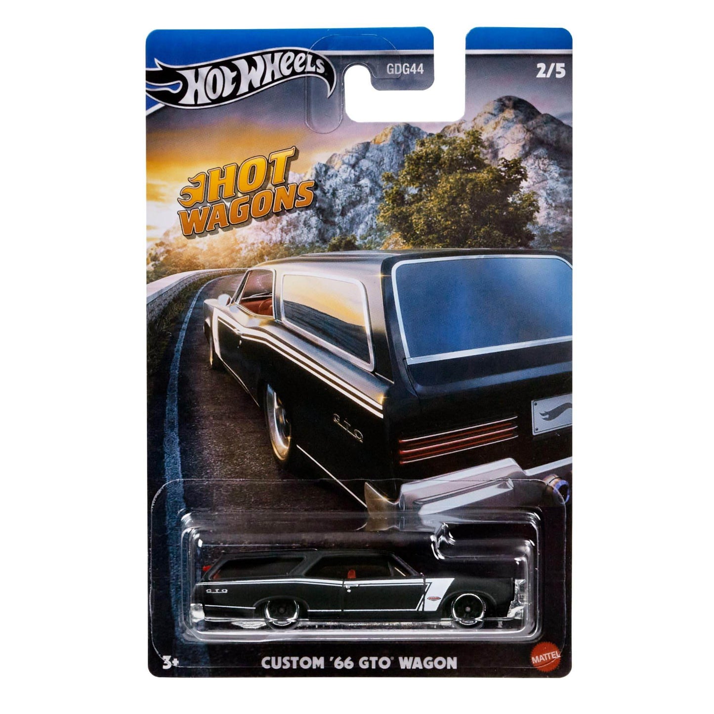 HOT WAGONS - CUSTOM 66 GTO WAGON - MATTE BLACK - FULL METAL - 4B - Its Fun
