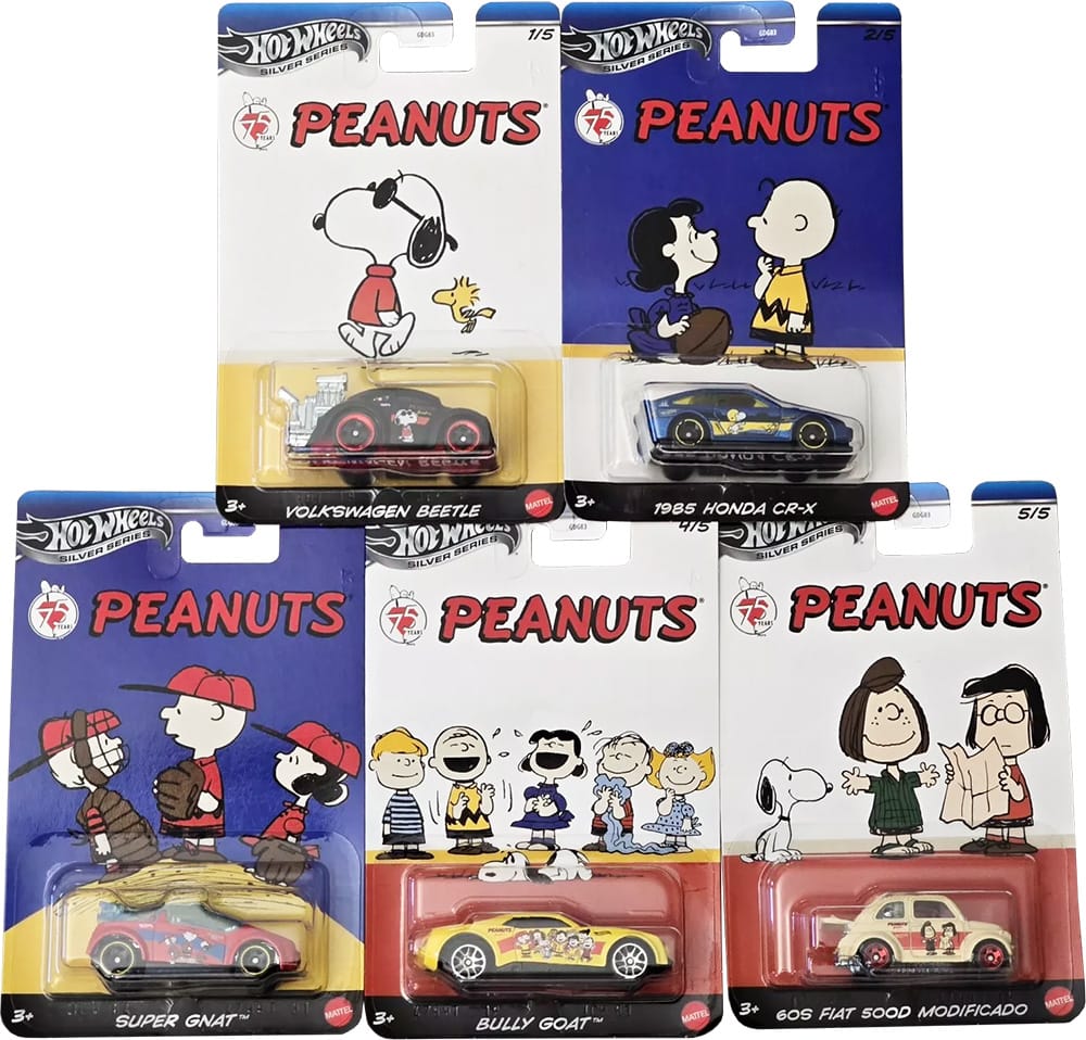 HOT WHEELS - IMPORTED - PEANUTS SET OF 5 CARS - 4B