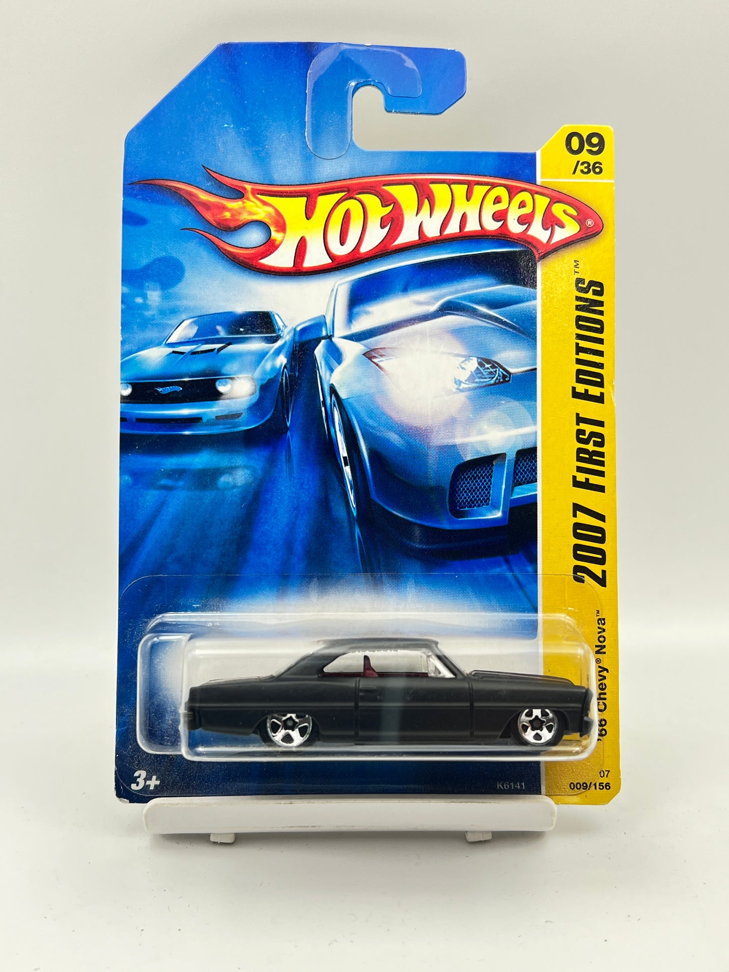 HOT WHEELS - 66 CHEVY NOVA - MATTE BLACK - 1B