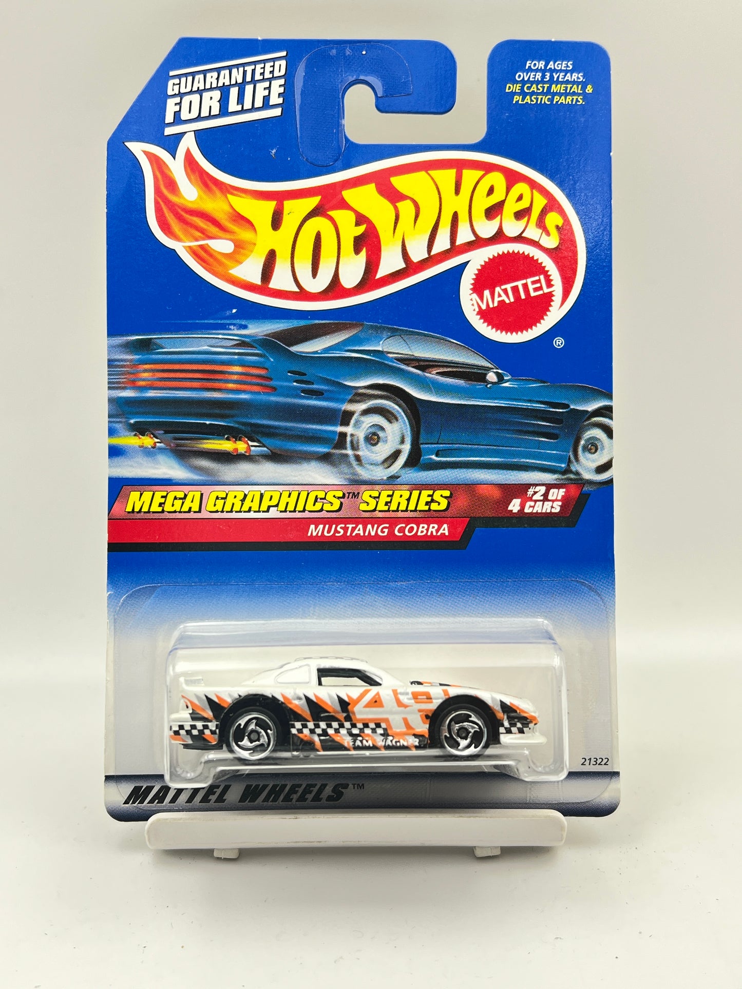 HOT WHEELS - MUSTANG COBRA - WHITE/ORANGE - 1B