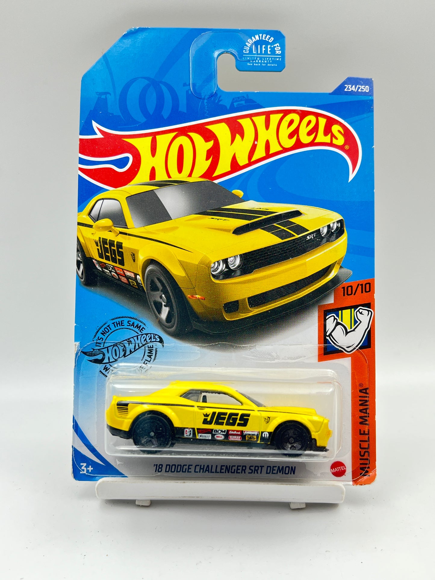 ( CARD AS IN PIC ) - HOT WHEELS - 18 DODGE CHALLENGER SRT DEMON - YELLOW - C2