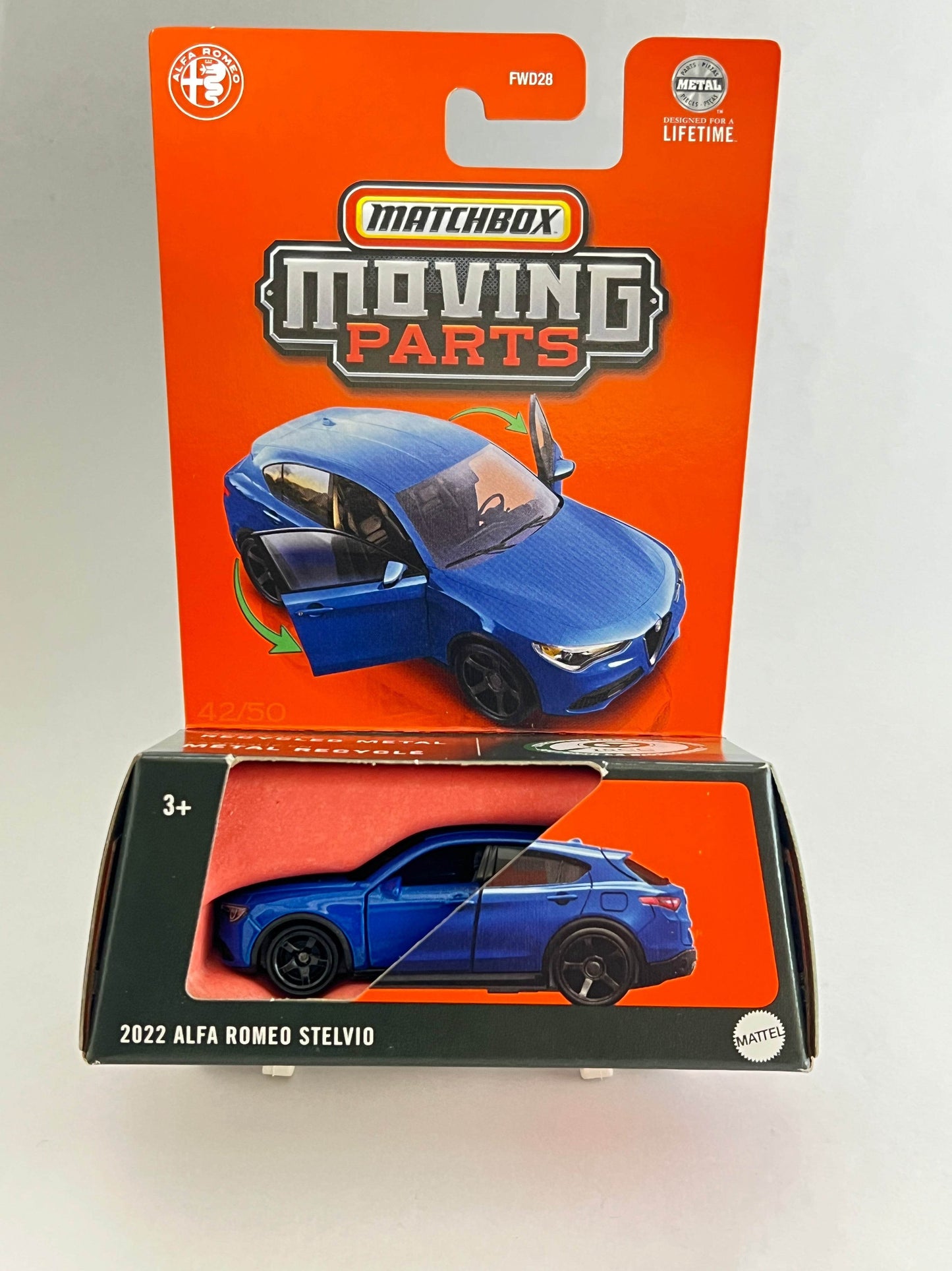 CREASED BOX - MATCHBOX MOVING PARTS - 2022 ALFA ROMEO STELVIO - ZX3 - Its Fun