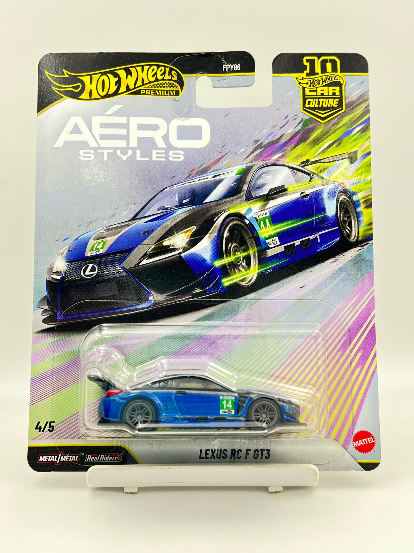 BLISTER DAMAGE - HOT WHEELS - PREMIUM - AERO STYLES - LEXUS RC F GT3 - 4F