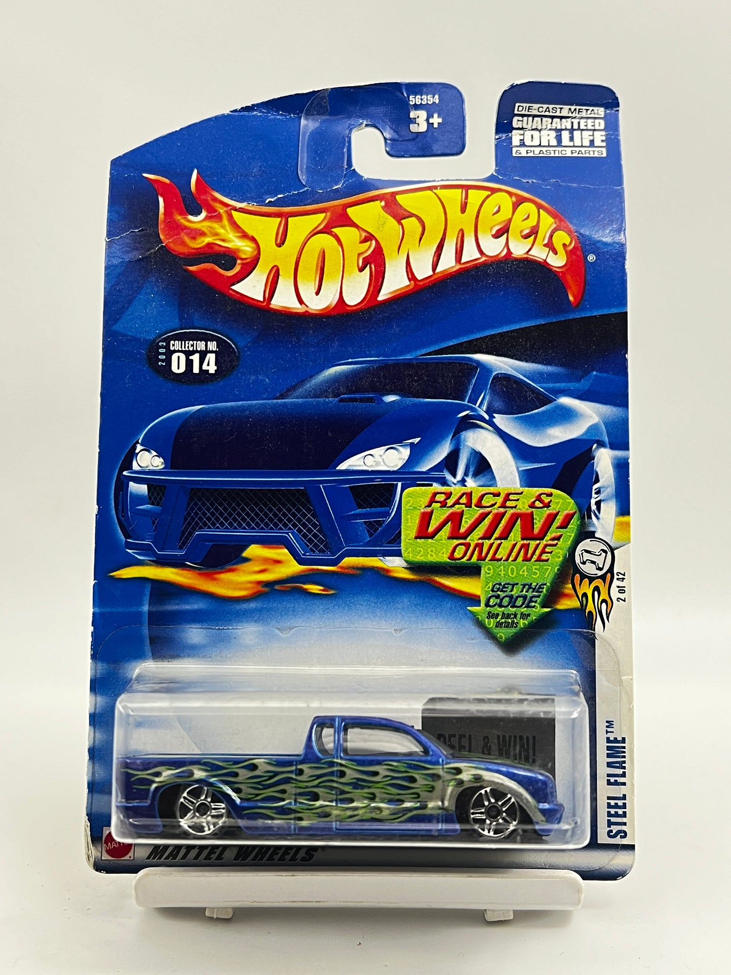 HOT WHEELS - ( CARD AS IN PIC ) - STEEL FLAME - 3D