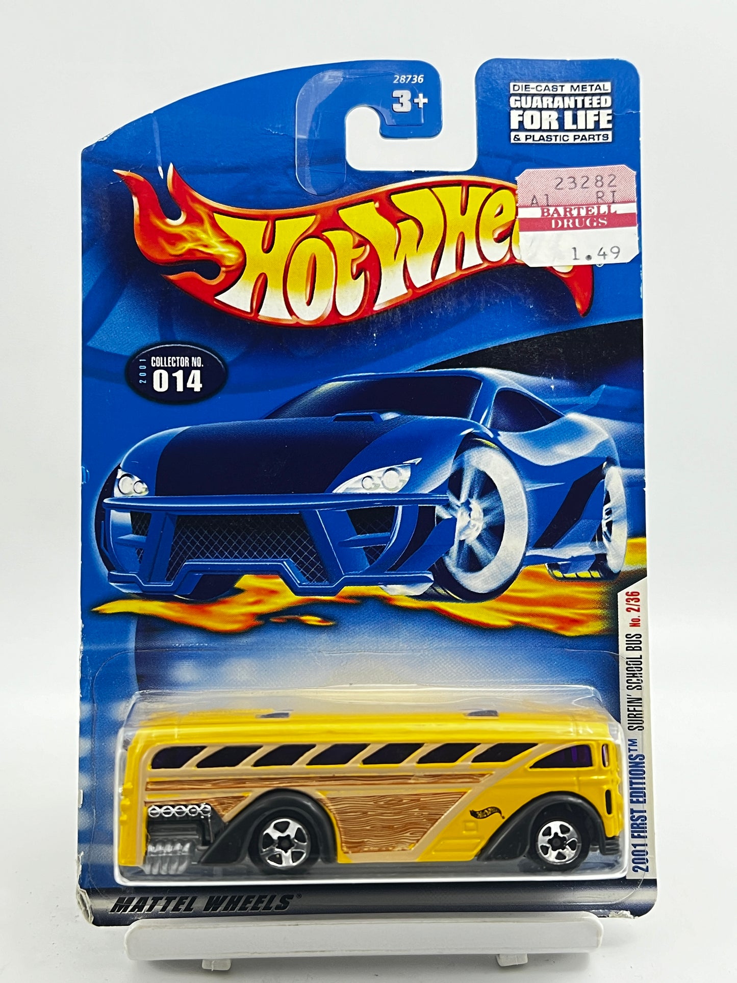 HOT WHEELS - ( CARD AS IN PIC ) - SURFIN SCHOOL BUS - 4F