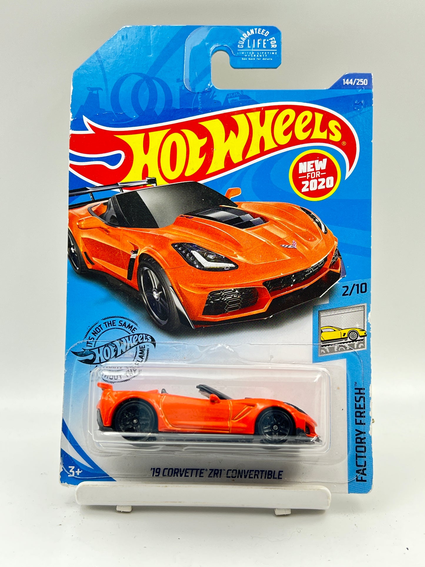 CREASED CARD - IMPORTED - HOT WHEELS - 19 CORVETTE ZR1 CONVERTIBLE - ORANGE - 3C