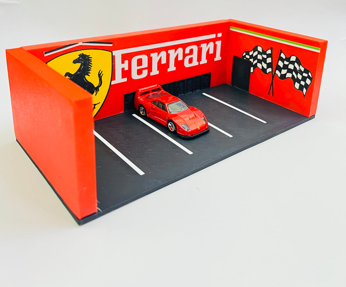 3D PRINTED - FERRARI MINI GARAGE DISPLAY - Its Fun- Hot wheels - matchbox - diecast