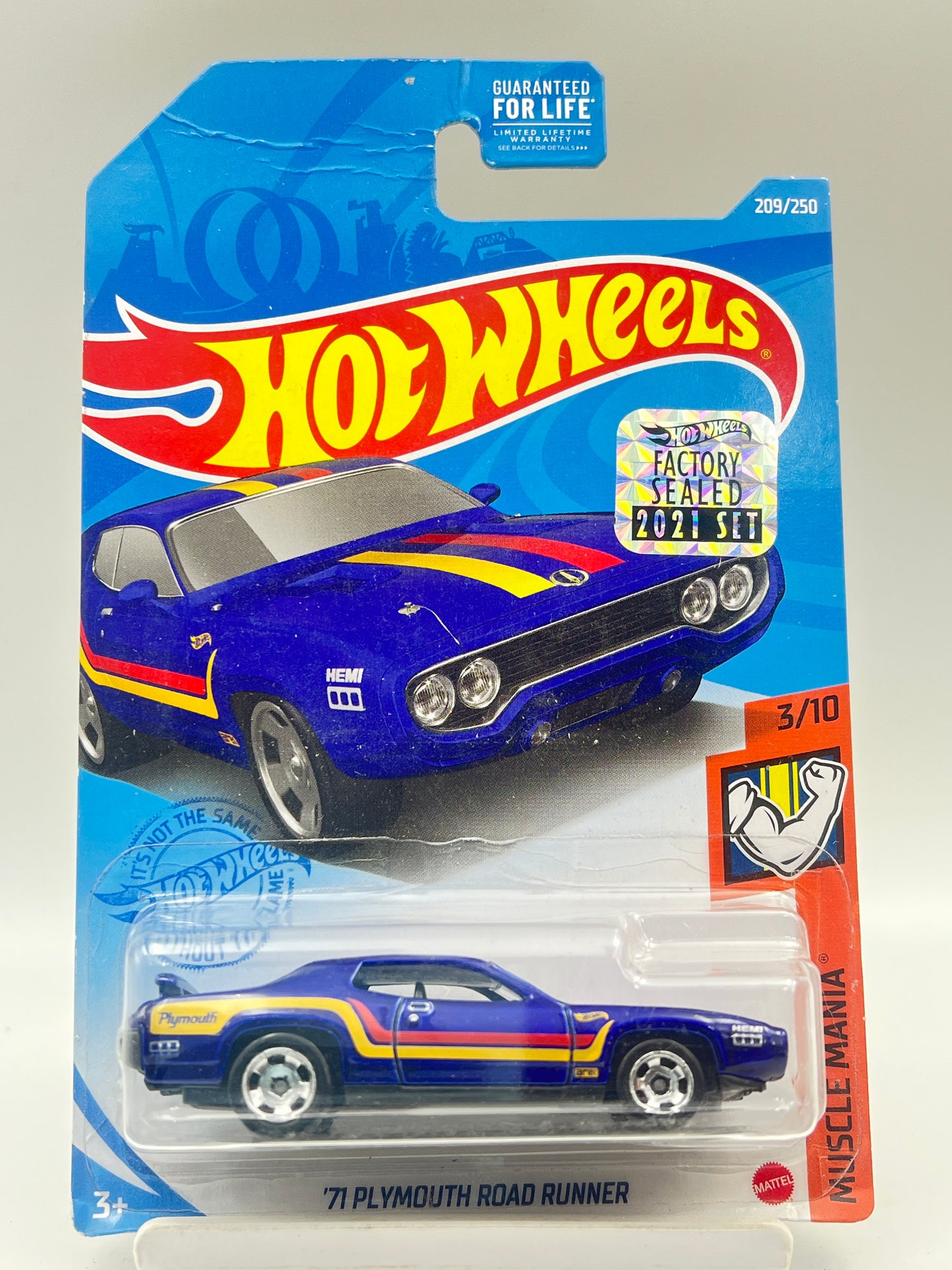 MILD CREASE - IMPORTED - HOT WHEELS - 71 PLYMOUTH ROAD RUNNER - FACTORY SEALED - 1D