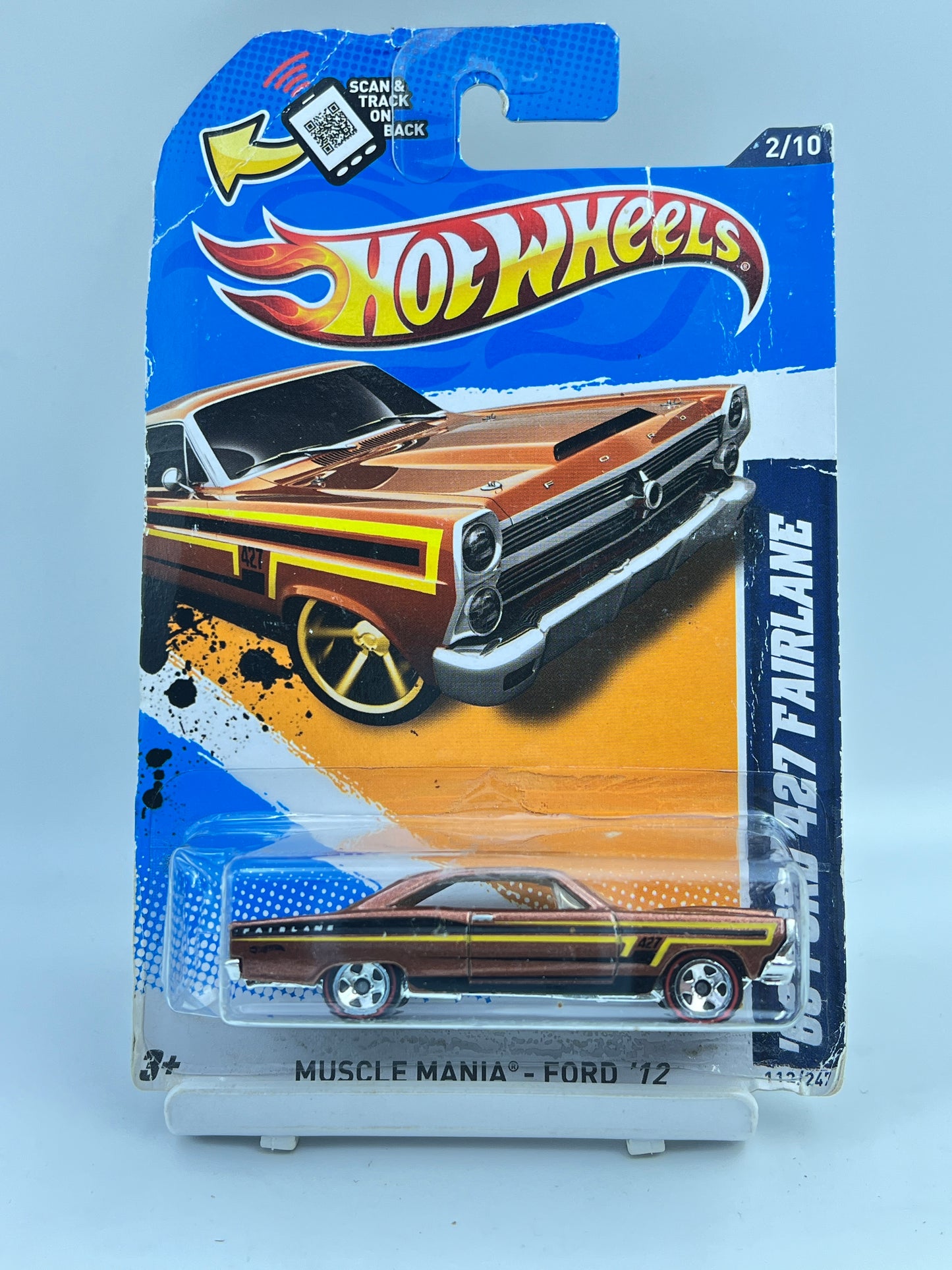 DAMAGED CARD - IMPORTED - HOT WHEELS - 66 FORD 427 FAIRLANE - 3C