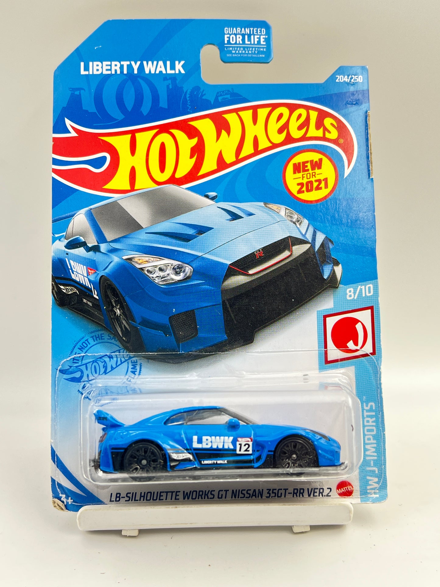 SOFT EDGES - ( CARD AS IN PIC ) - IMPORTED - HOT WHEELS - LB SILHOUETTE WORKS GT BISSAN 35GT-RR VER.2 - BLUE - 6B