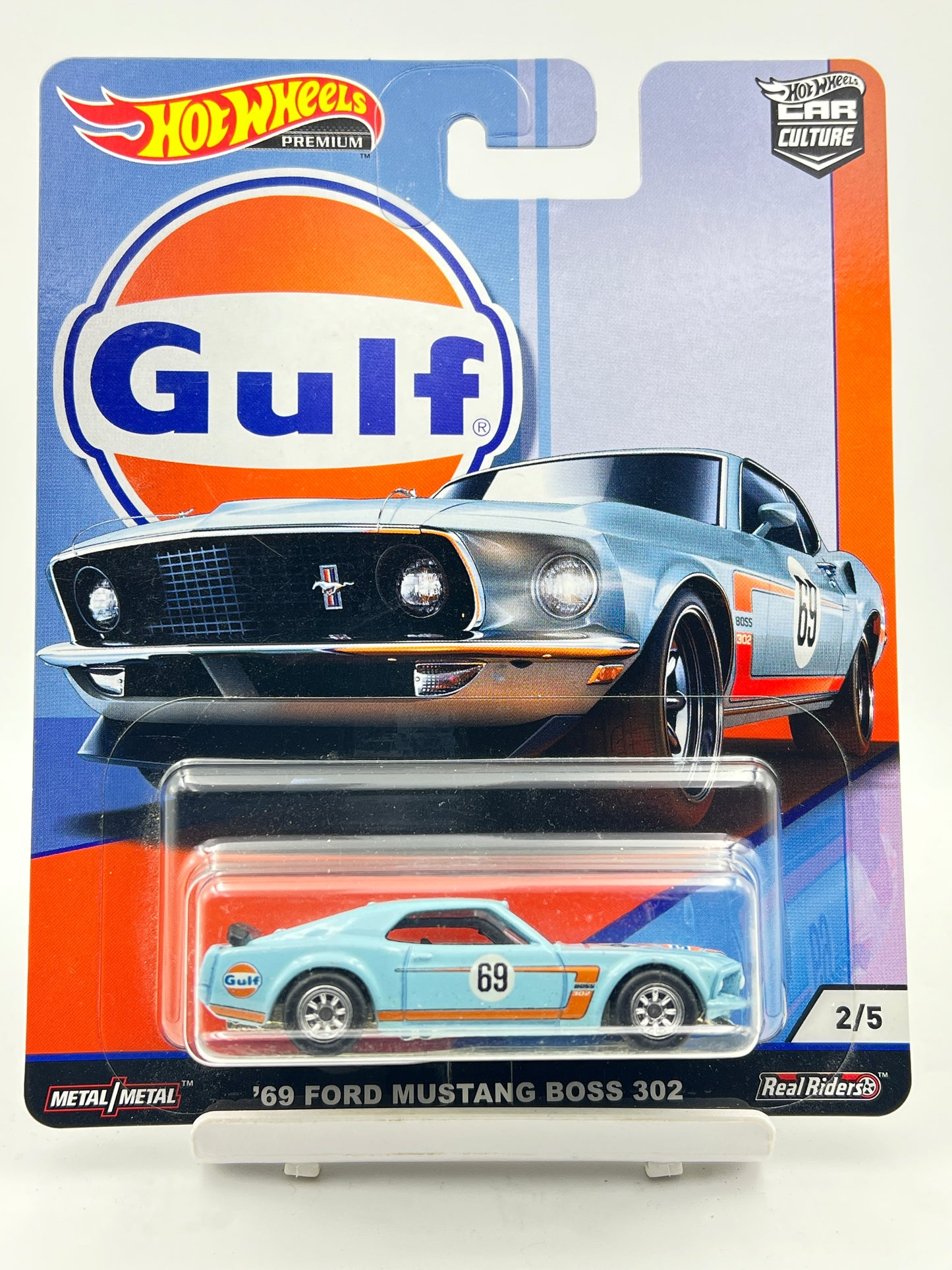 HOT WHEELS - PREMIUM - 69 FORD MUSTANG BOSS 302 - GULF - 9E