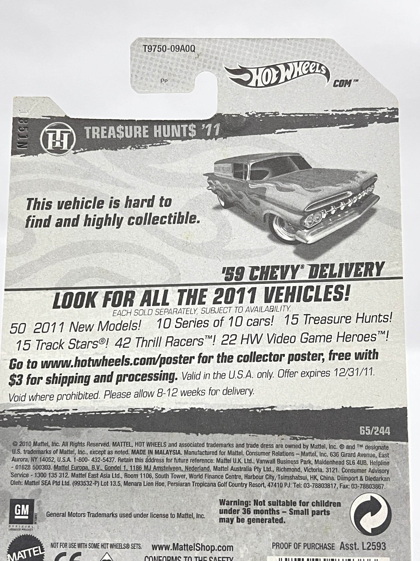 SUPER TREASURE HUNT - HOT WHEELS - 59 CHEVY DELIVERY (FULL METAL) - WITH PROTECTOR - Its Fun