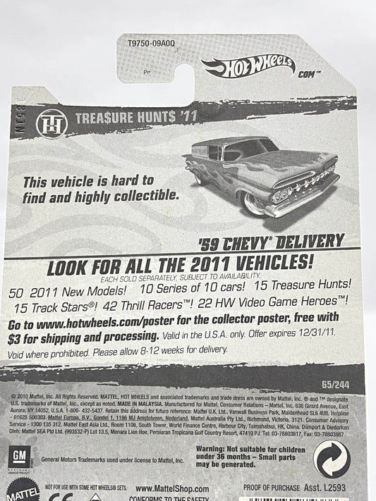 SUPER TREASURE HUNT - HOT WHEELS - 59 CHEVY DELIVERY (FULL METAL) - WITH PROTECTOR - Its Fun