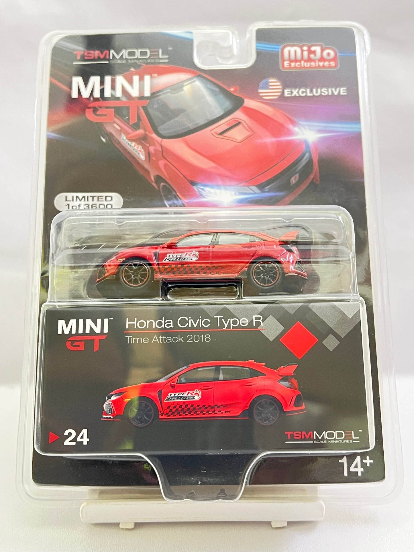 MINI GT - #24 - RARE - HONDA CIVIC TYPE R / TIME ATTACH 2018 - MIJO EXCLUSIVES (LIMITED TO 3600) - Its Fun