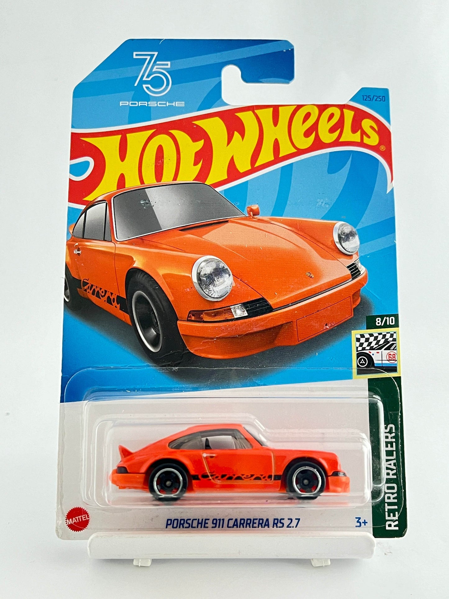 PORSCHE 911 CARRERA RS 2.7 - ORANGE - CREASED CARD - 4A - Its Fun