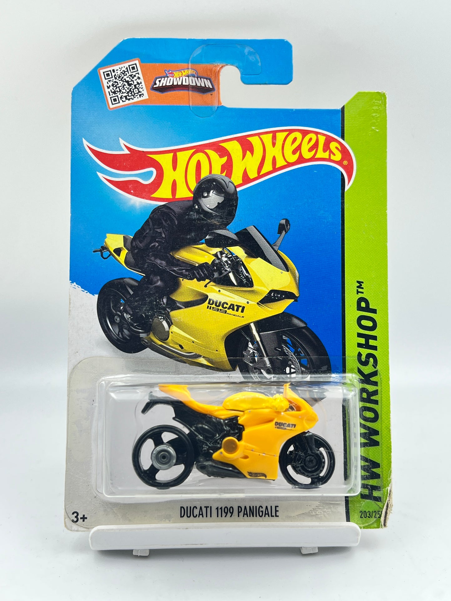 HOT WHEELS - ( CARD AS IN PIC ) - DUCATI 1199 PANIGALE - YELLOW - 3A