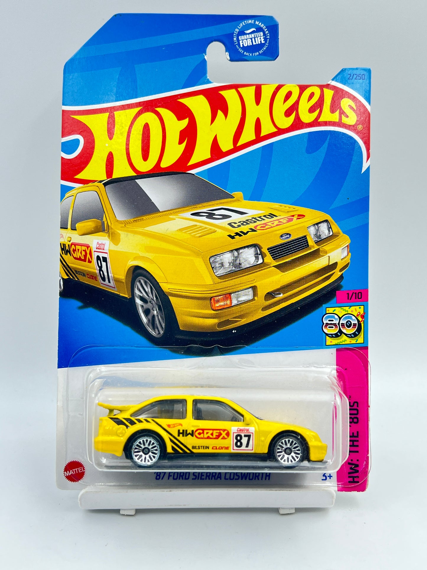 IMPORTED (MILD CREASE ) - HOT WHEELS - 87 FORD SIERRA COSWORTH - YELLOW - 2A