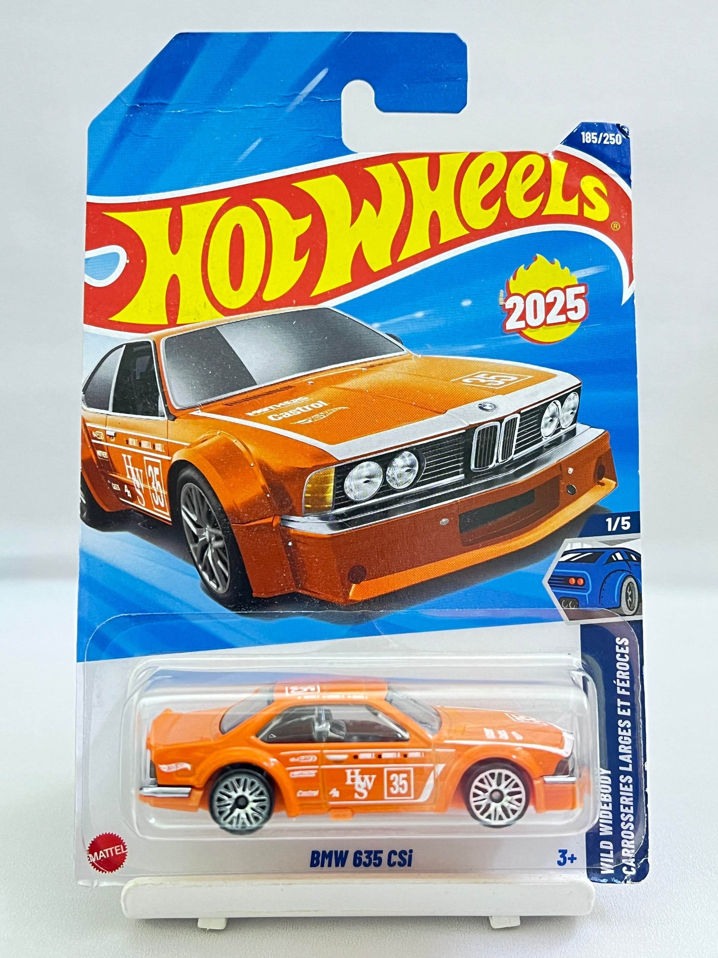 CREASED CARD - HOT WHEELS - BMW 635 CSI - ORANGE - 1C - Its Fun