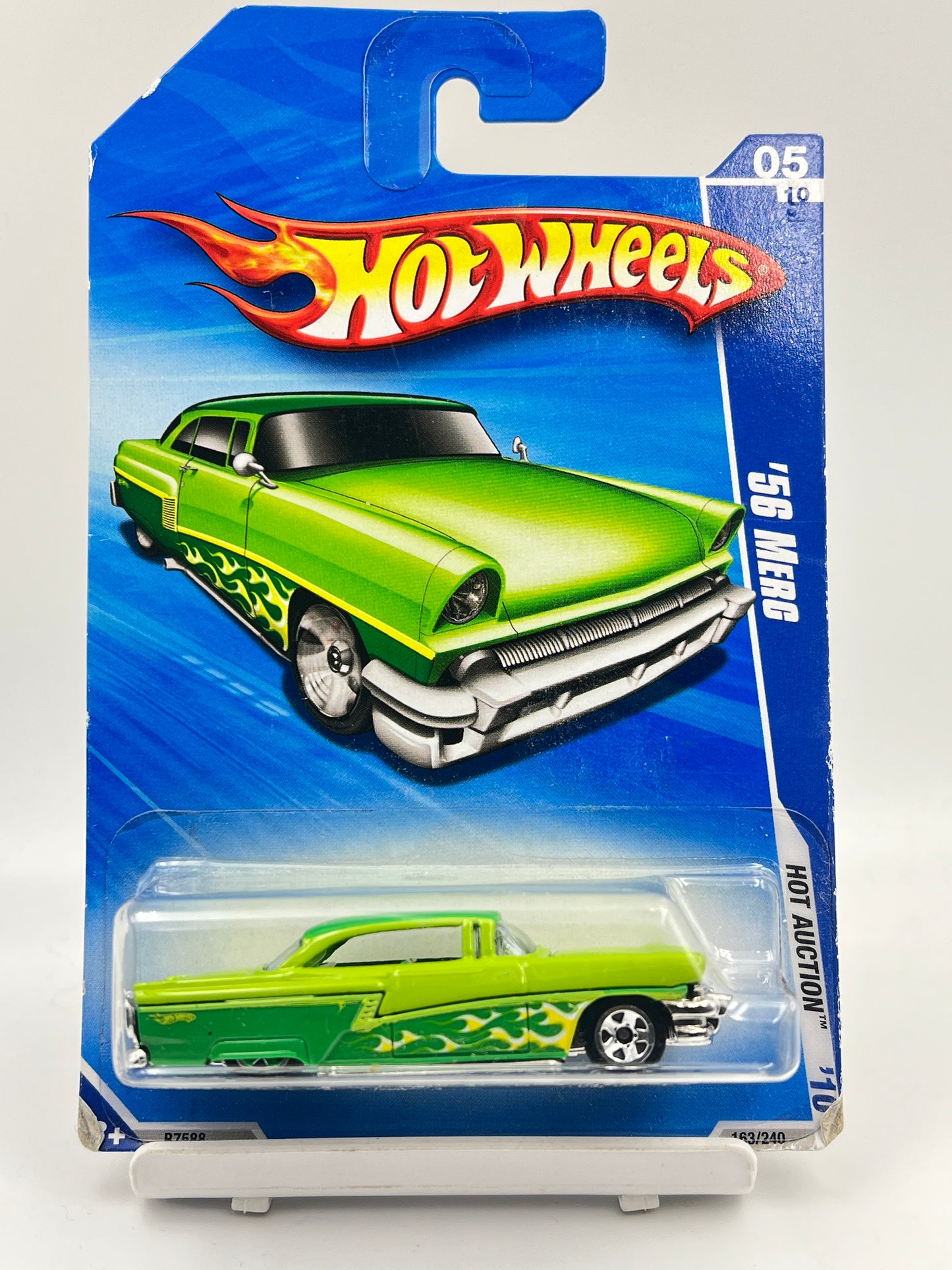 FRONT HOOD OPENING - SOFT CORNERS - IMPORTED - HOT WHEELS - 56 MERC - GREEN - 2C