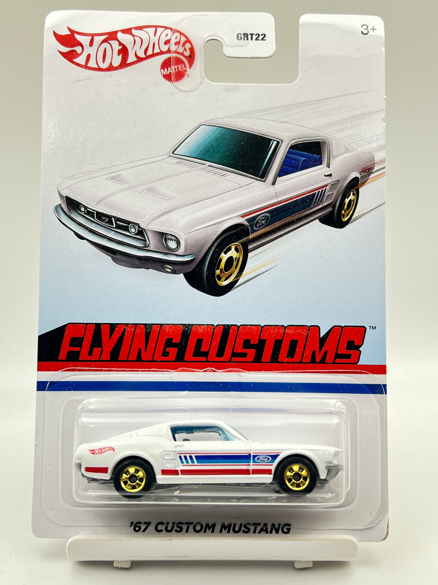 MILD CREASE - IMPORTED - HOT WHEELS - 67 CUSTOM MUSTANG - FLYING CUSTOMS - 3E