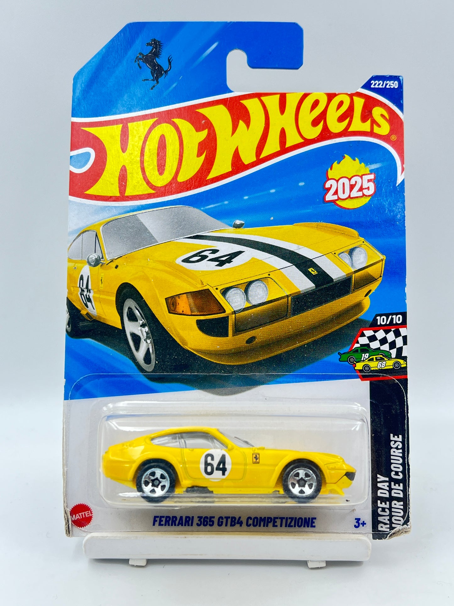 CREASED / SOFT CORNERS - HOT WHEELS - FERRARI 365 GTB4 COMPETIZIONE - YELLOW - ZX2