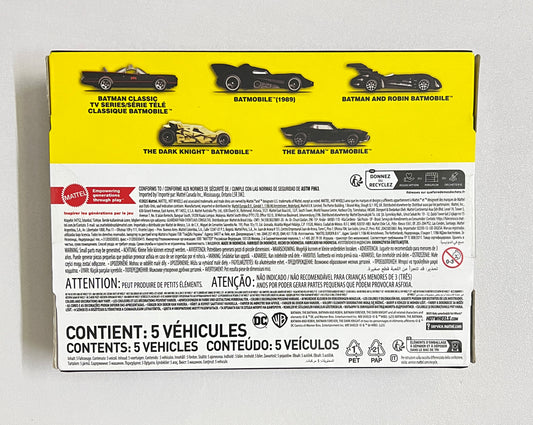 HOT WHEELS - BATMOBILE BOX - SILVER SERIES - SET OF 5 CARS - SEALED