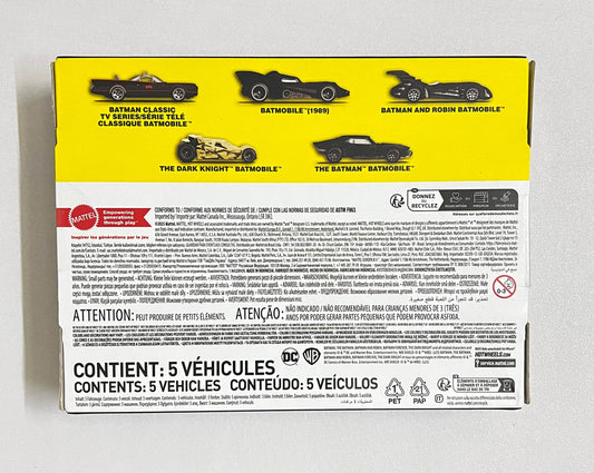 HOT WHEELS - BATMOBILE BOX - SILVER SERIES - SET OF 5 CARS - SEALED - Its Fun