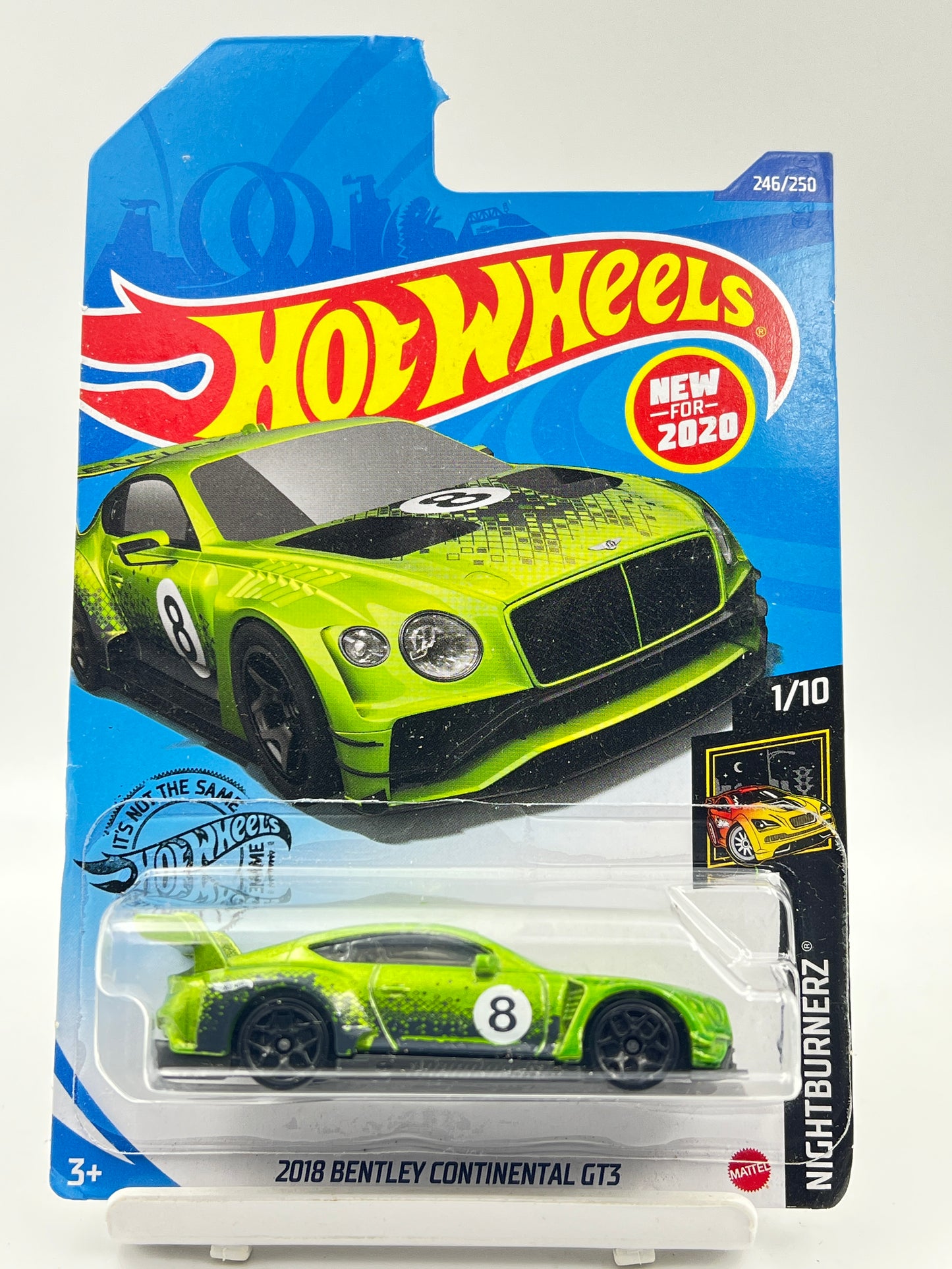 CARD DAMAGED - ( CARD AS IN PIC ) - 2018 BENTLEY CONTINENTAL GT3 - GREEN - 9A