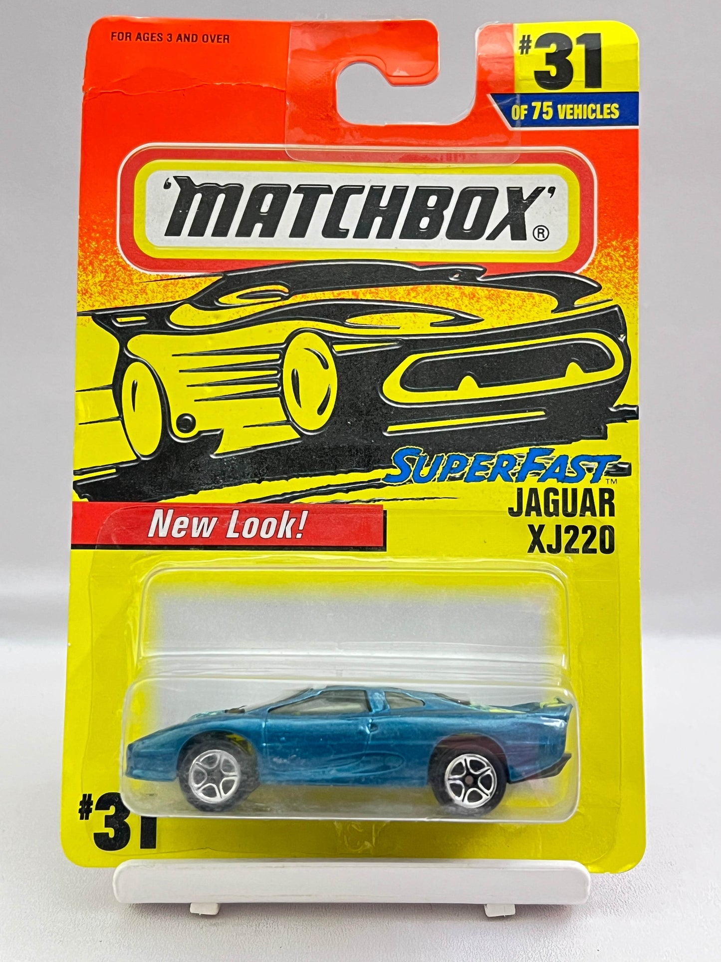 CREASED CARD - MATCHBOX - JAGUAR XJ220 - 1996 CARD - ZX3 - Its Fun
