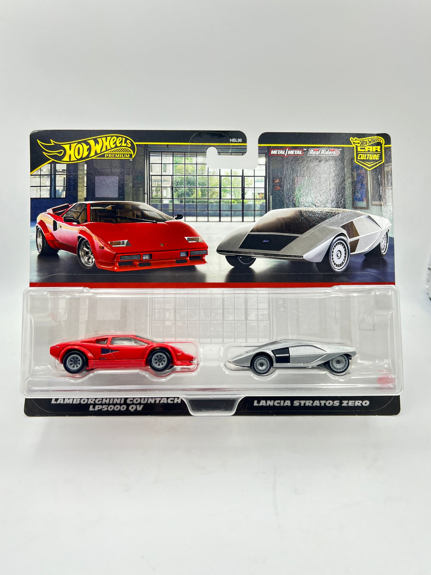 TWIN PACK - IMPORTED - HOT WHEELS - MILD CARD CREASE - LAMBORGHINI COUNTACH LP5000 QV / LANCIA STRATOS ZERO