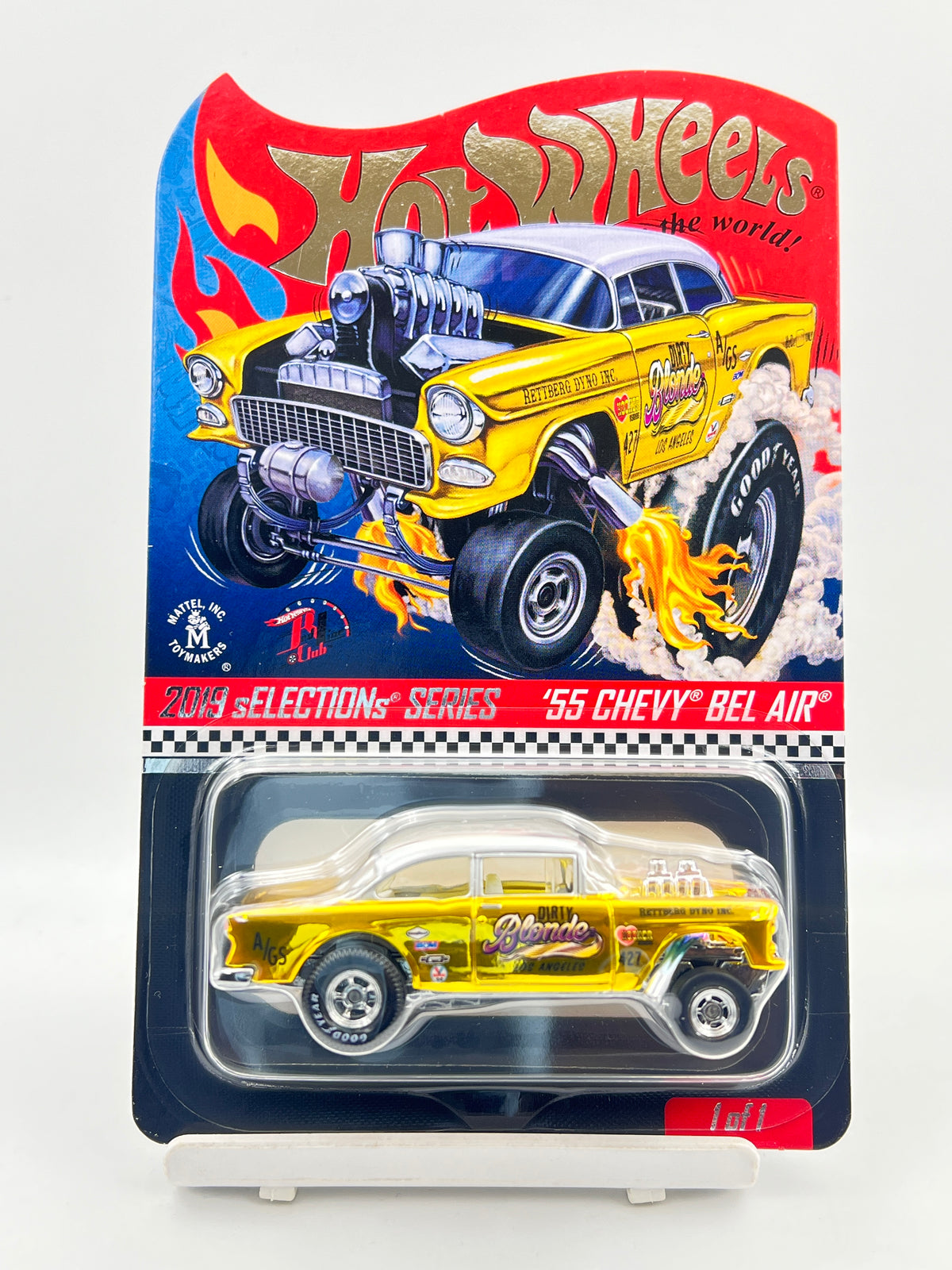 RLC - HOT WHEELS - 55 CHEVY BEL AIR - GOLD - COMES WITH PROTECTOR