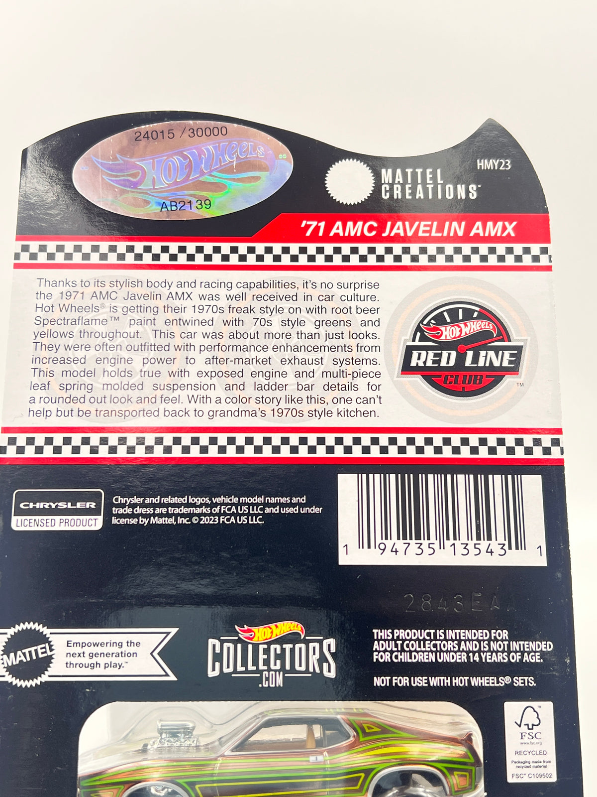 LIMITED NUMBERED - RLC - 71 AMC JAVELIN AMX (24015/30000) - B1