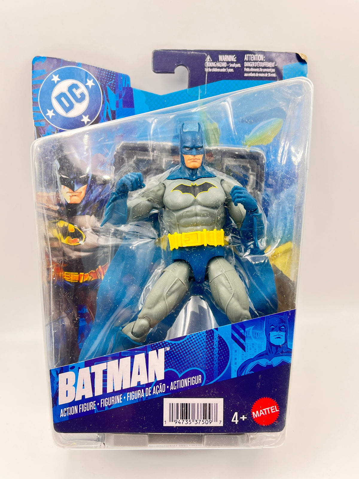 ONLY OUTER BOX DAMAGED - ORIGINAL MATTEL DC - COMICS ACTION FIGURE (IMPORTED) - BATMAN ACTION FIGURE (GREY)