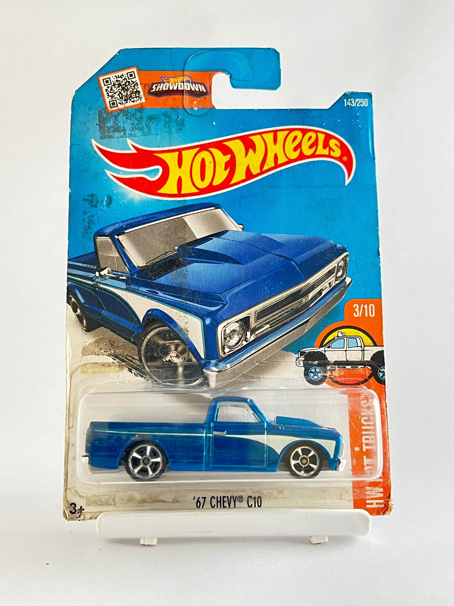 67 CHEVY C10 - BLUE - CARD HAS STICKER MARKS - 3D - Its Fun