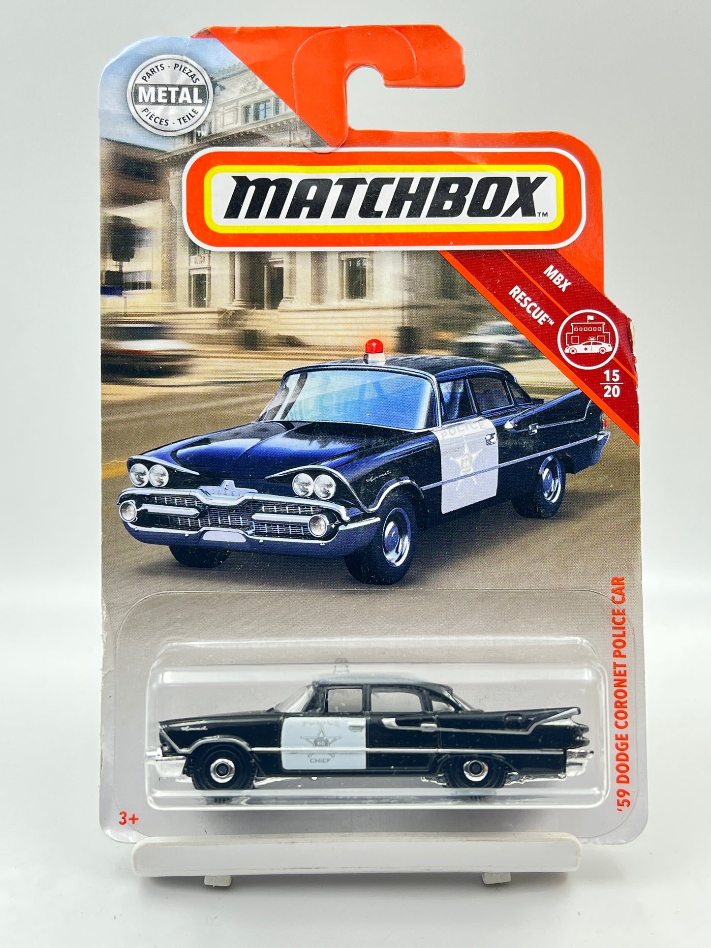 CREASED - MATCHBOX - 59 DODGE CORONET POLICE CAR - ZX3