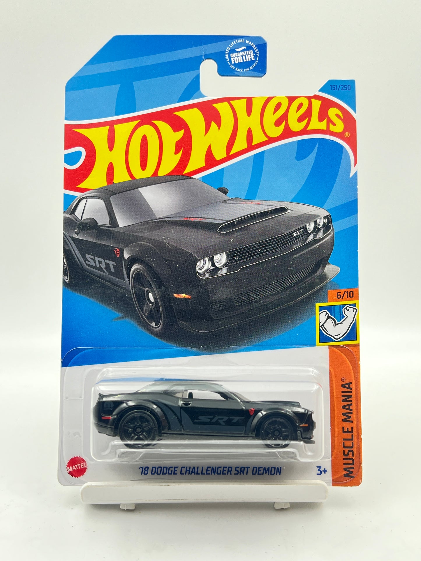 SOFT CORNER / MILD CREASE - HOT WHEELS - 18 DODGE CHALLENGER SRT DEMON - BLACK - 2B
