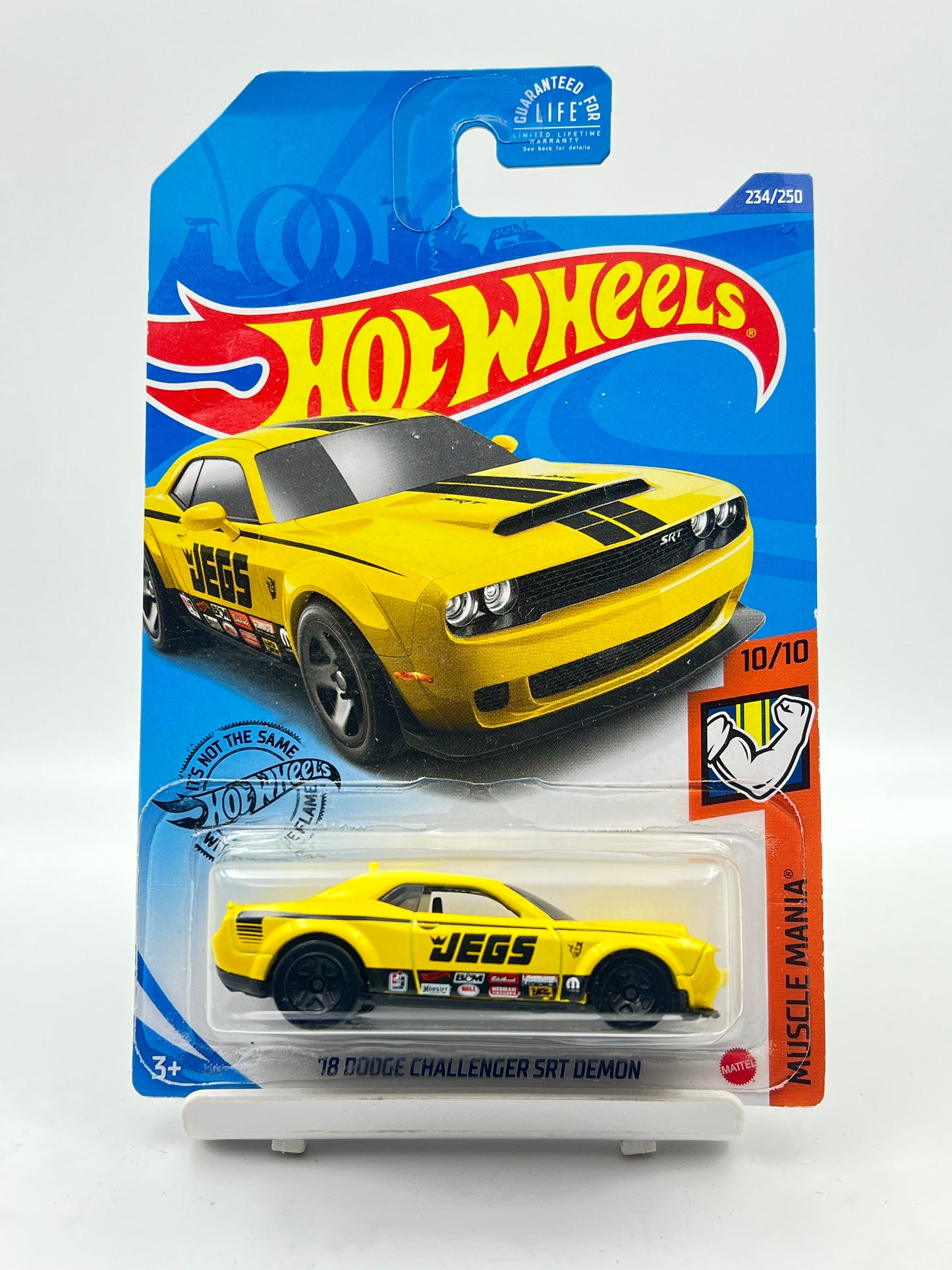 MILD CREASE - HOT WHEELS - 18 DODGE CHALLENGER SRT DEMON - YELLOW - 2A