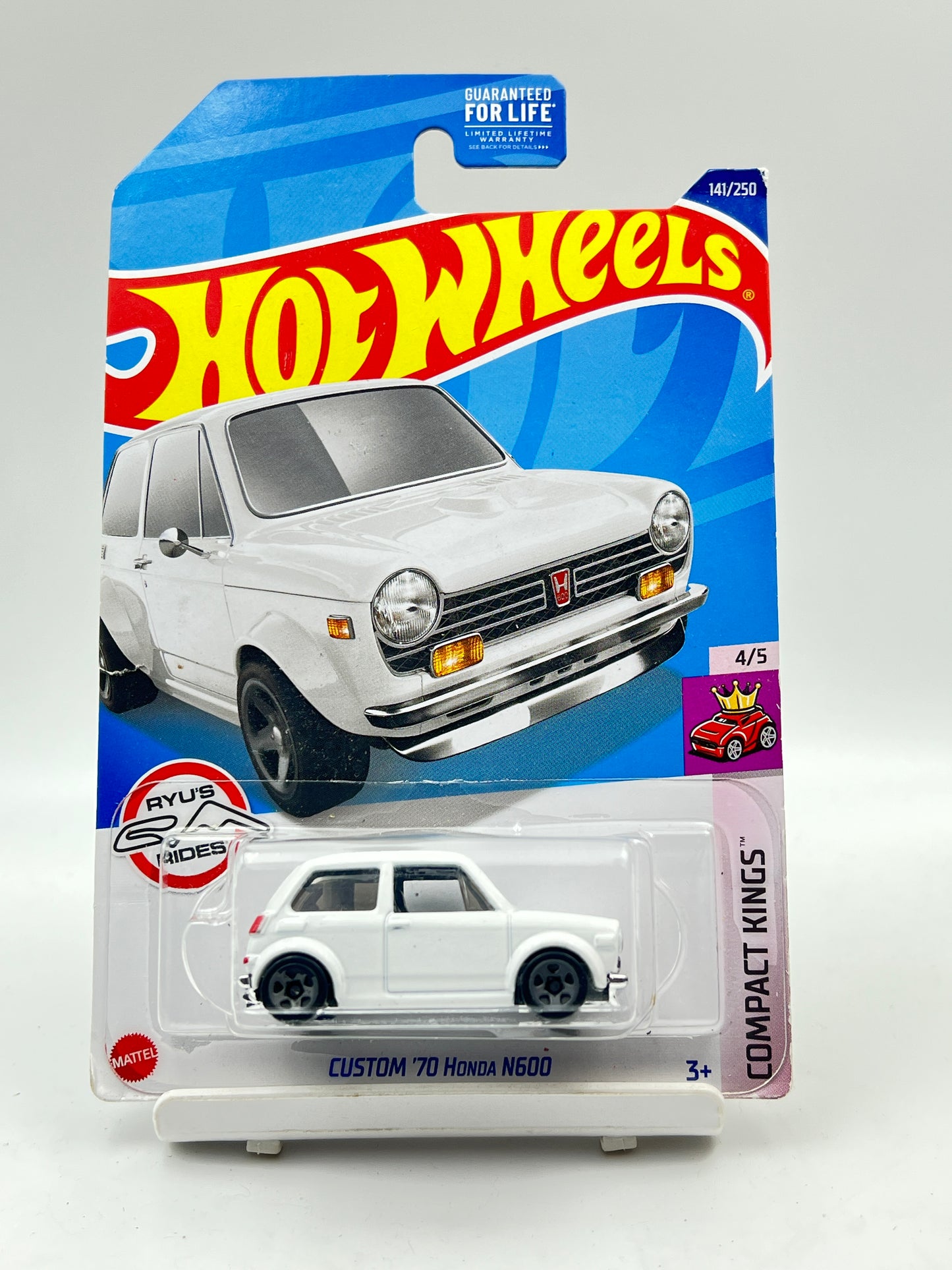 MILD CARD DAMAGE - HOT WHEELS - CUSTOM 70 HONDA N600 - WHITE - 2G