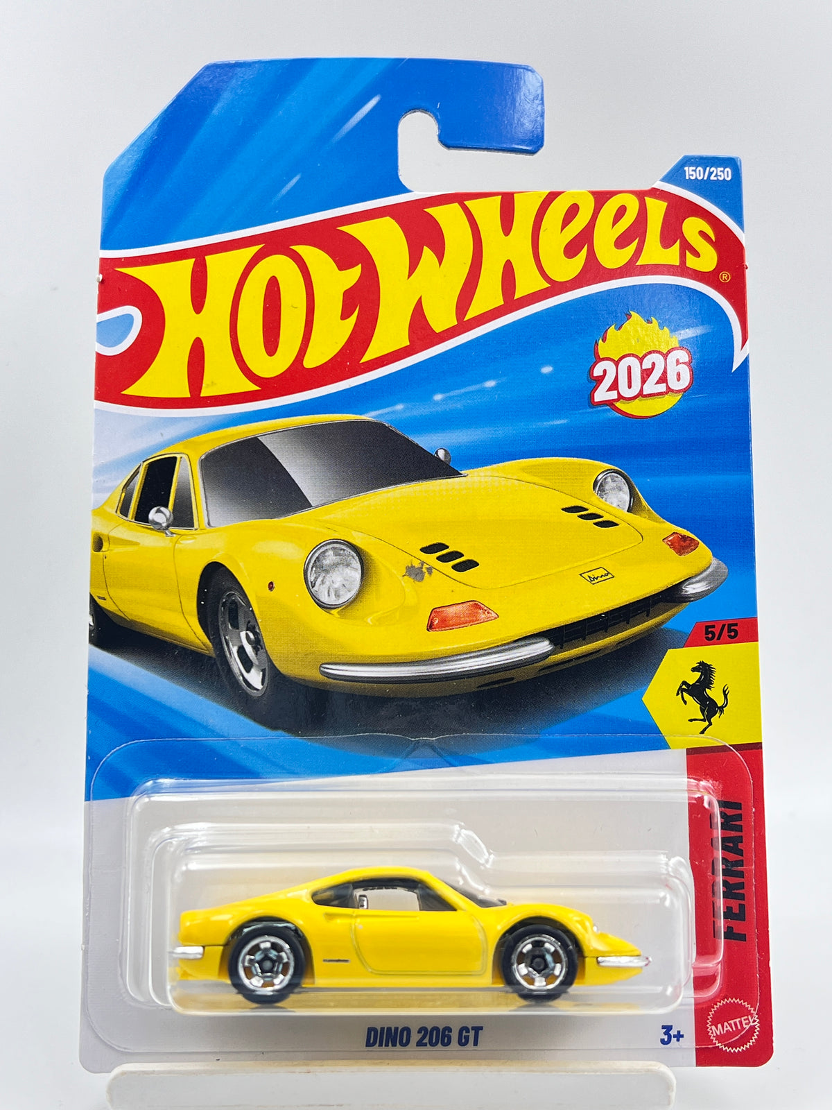 HOT WHEELS - DINO 206 GT - YELLOW - 1A
