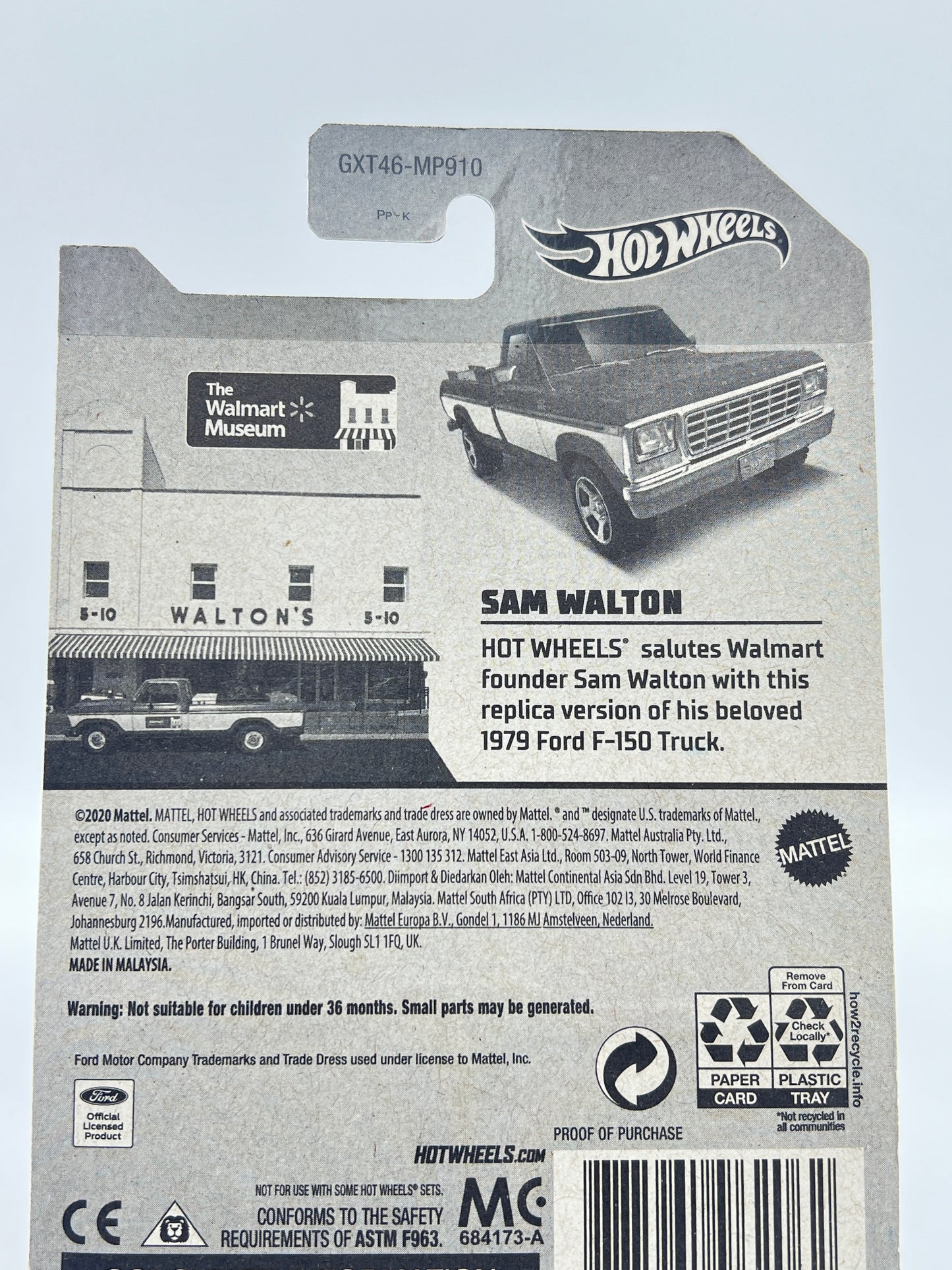 WALTON'S - TRIBUTE TO WALMART FOUNDER - HOT WHEELS - WALMART EXCLUSIVE - 1979 FORD F-150 TRUCK - ZX2