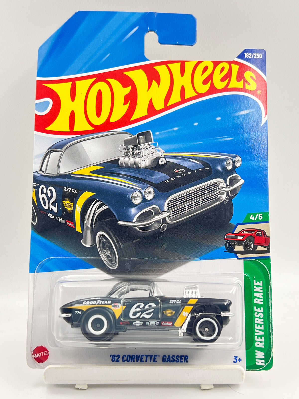 HOOK CREASE - SUPER TREASURE HUNT - IMPORTED - HOT WHEELS - 62 CORVETTE GASSER