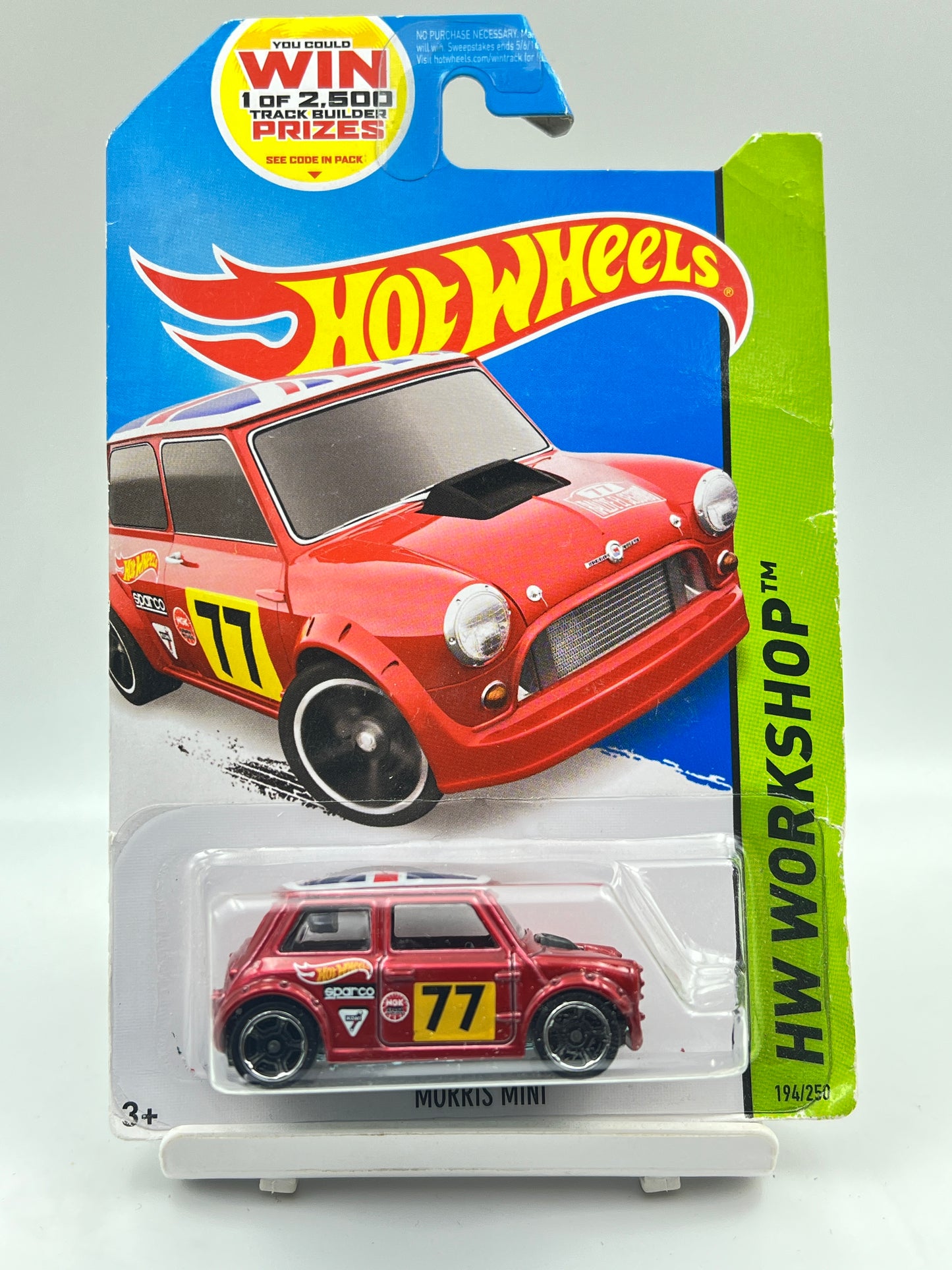 CREASED CARD - FULL METAL - HOT WHEELS - MORRIS MINI - RED - B1