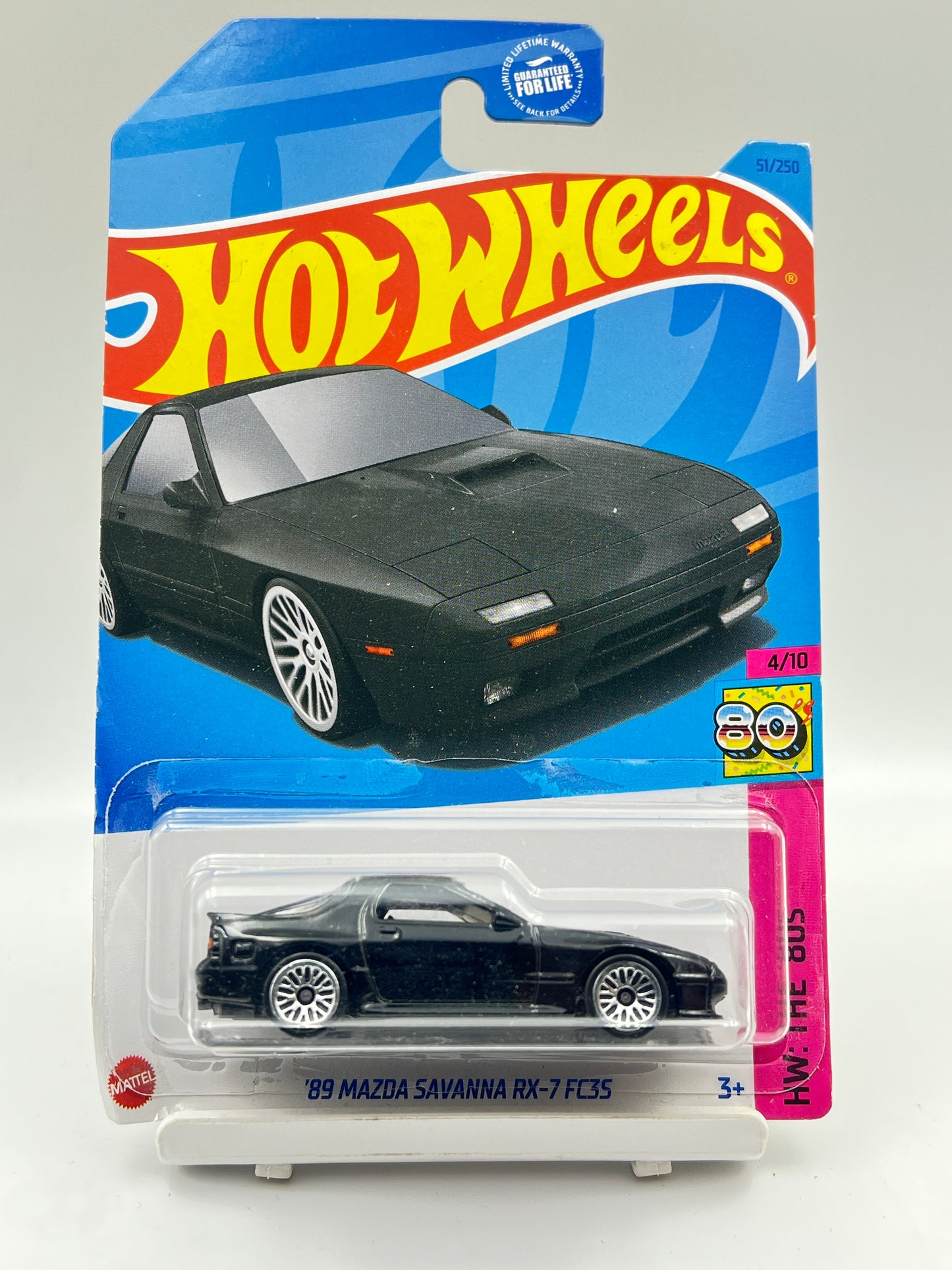 DAMAGED CARD - IMPORTED - HOT WHEELS - 89 MAZDA SAVANNA RX-7 FC35 - BLACK - 1A