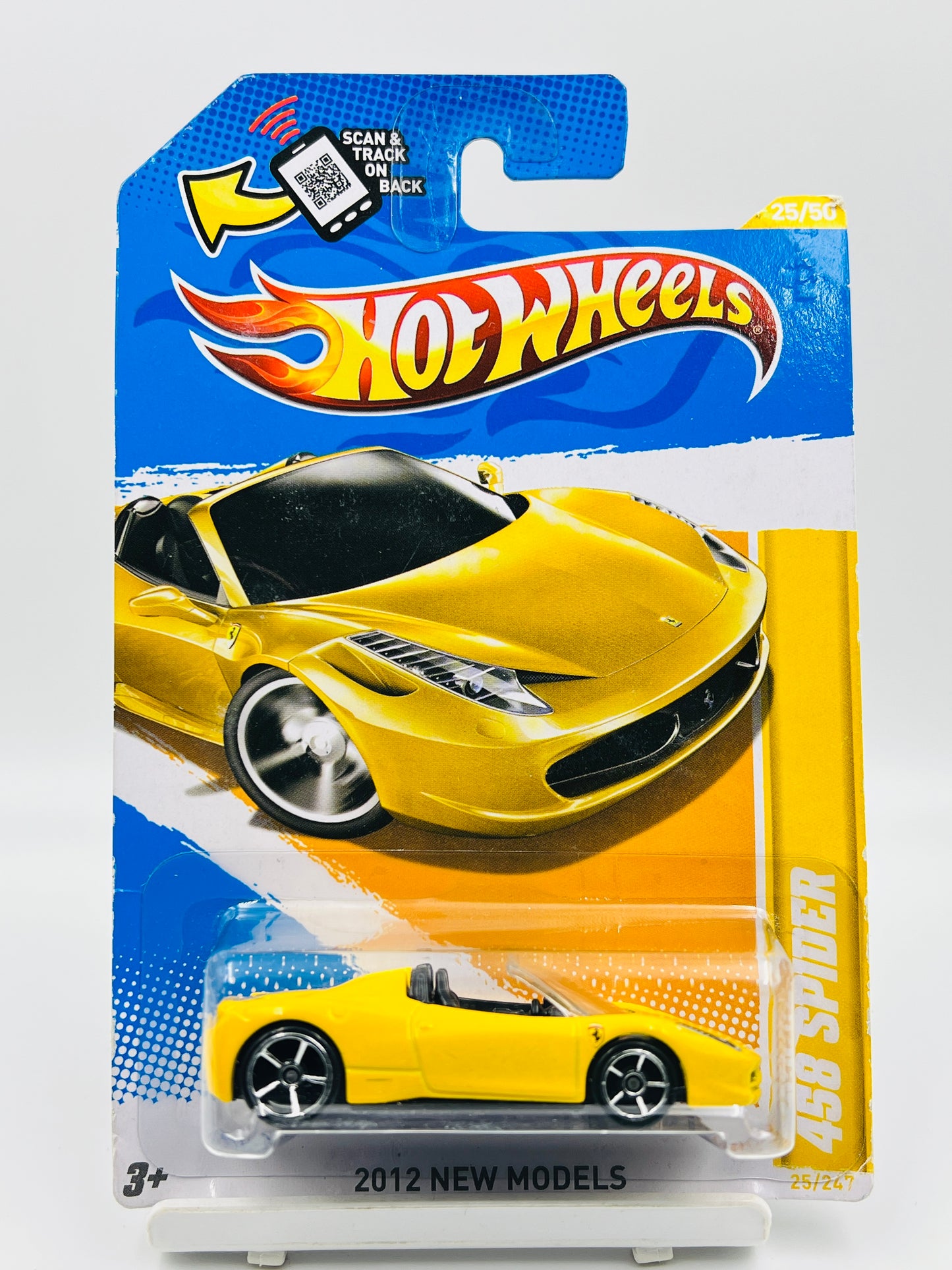 HOT WHEELS - FERRARI 458 SPIDER - YELLOW - 2A